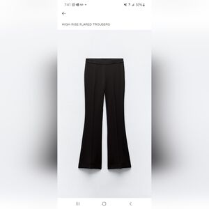 Zara FLARED HIGH-WAISTED Flare Leg PANTS Black Size S NEW